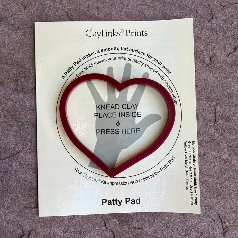 Maroon Heart Mold and Patty Pad
