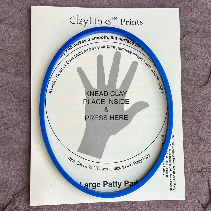 Large Blue Oval Mold and Patty Pad
